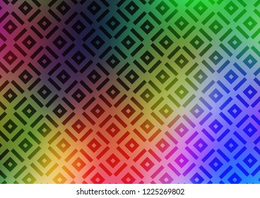 Light Multicolor, Rainbow vector template with sticks, squares. Colorful lines, squares on abstract background with gradient. Best design for your ad, poster, banner.