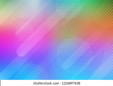 Light Multicolor, Rainbow vector template with repeated sticks, circles. Glitter abstract illustration with colored sticks, dots. Best design for your ad, poster, banner.
