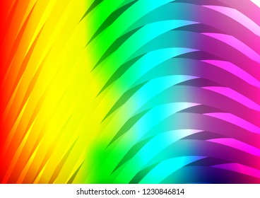 Light Multicolor, Rainbow vector template with repeated sticks. Lines on blurred abstract background with gradient. The pattern can be used for busines ad, booklets, leaflets