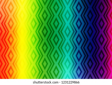 Light Multicolor, Rainbow vector template with sticks, squares. Colorful decorative design in simple style with lines, rhombuses. Pattern for ads, posters, banners.