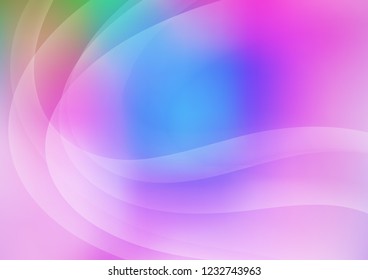 Light Multicolor, Rainbow vector template with bent ribbons. A vague circumflex abstract illustration with gradient. Textured wave pattern for backgrounds.