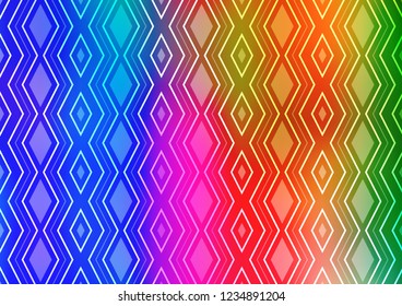 Light Multicolor, Rainbow vector template with sticks, squares. Shining colorful illustration with lines, rectangles. Best design for your ad, poster, banner.