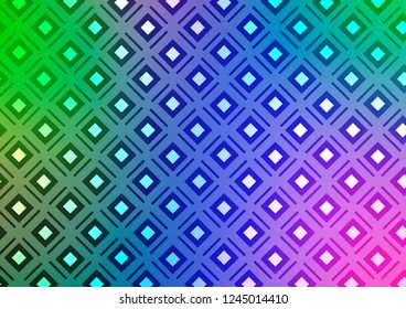 Light Multicolor, Rainbow vector template with sticks, squares. Colorful decorative design in simple style with lines, rhombuses. Pattern for business booklets, leaflets.