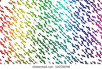 Light Multicolor, Rainbow vector template with repeated sticks. Glitter abstract illustration with colored sticks. Best design for your ad, poster, banner.