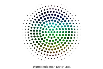 Light Multicolor, Rainbow vector template in hexagonal style. Illustration with set of colorful hexagons. Pattern can be used for landing pages.