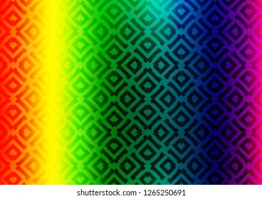 Light Multicolor, Rainbow vector template with sticks, squares. Glitter abstract illustration with colorful lines, rhombuses. Smart design for your business advert.