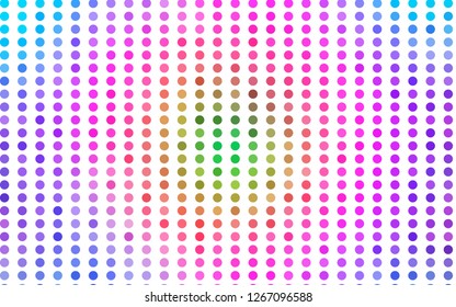 Light Multicolor, Rainbow vector template with circles. Abstract illustration with colored bubbles in nature style. Design for posters, banners.
