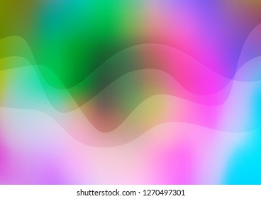 Light Multicolor, Rainbow vector template with bent ribbons. A vague circumflex abstract illustration with gradient. The template for cell phone backgrounds.