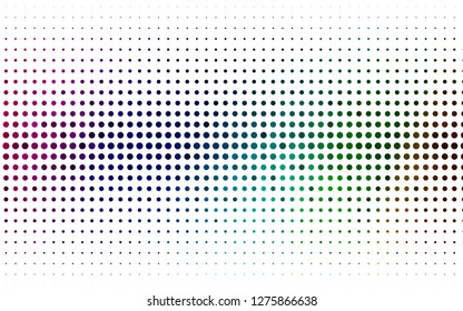 Light Multicolor, Rainbow vector template with circles. Glitter abstract illustration with blurred drops of rain. Template for your brand book.