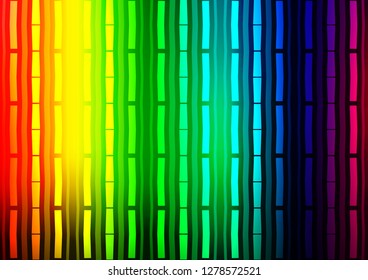 Light Multicolor, Rainbow vector template with repeated sticks. Glitter abstract illustration with colored sticks. The pattern can be used as ads, poster, banner for commercial.