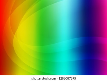 Light Multicolor, Rainbow vector template with bent ribbons. Creative geometric illustration in marble style with gradient. Textured wave pattern for backgrounds.
