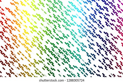 Light Multicolor, Rainbow vector template with repeated sticks. Shining illustration with lines on abstract template. Pattern for ads, posters, banners.