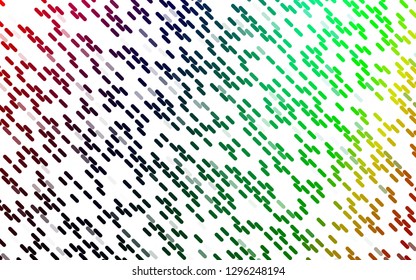 Light Multicolor, Rainbow vector template with repeated sticks. Blurred decorative design in simple style with lines. Pattern for business booklets, leaflets.