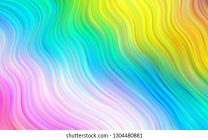 Light Multicolor, Rainbow vector template with bent ribbons. Colorful abstract illustration with gradient lines. Textured wave pattern for backgrounds.
