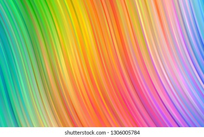 Light Multicolor, Rainbow vector template with abstract lines. Modern gradient abstract illustration with bandy lines. Brand new design for your ads, poster, banner.