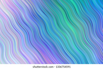 Light Multicolor, Rainbow vector template with bent ribbons. A vague circumflex abstract illustration with gradient. Marble style for your business design.
