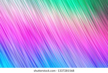 Light Multicolor, Rainbow vector template with bent lines. Modern gradient abstract illustration with bandy lines. A completely new marble design for your business.