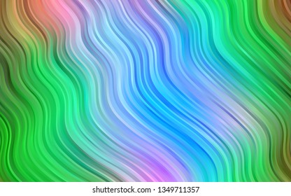 Light Multicolor, Rainbow vector template with abstract lines. Blurred geometric sample with gradient bubbles.  The elegant pattern for brand book.