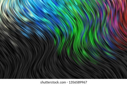 Light Multicolor, Rainbow vector template with abstract lines. Shining illustration, which consist of blurred lines, circles. The elegant pattern for brand book.
