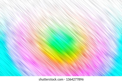 Light Multicolor, Rainbow vector template with bent ribbons. Glitter abstract illustration with wry lines. Pattern for your business design.