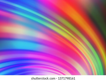 Light Multicolor, Rainbow vector template with bent ribbons. A completely new color illustration in marble style. Textured wave pattern for backgrounds.