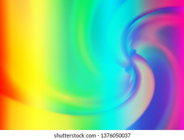 Light Multicolor, Rainbow vector template with bent ribbons. Colorful illustration in abstract marble style with gradient. The elegant pattern for brand book.
