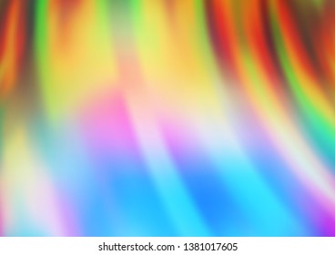 Light Multicolor, Rainbow vector template with bent lines. Shining illustration, which consist of blurred lines, circles. New composition for your brand book.