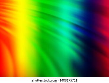 Light Multicolor, Rainbow vector template with bent lines. Colorful illustration in abstract marble style with gradient. Brand new design for your ads, poster, banner.