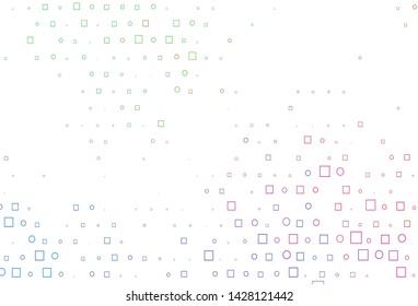Light Multicolor, Rainbow vector template with spots, rectangles. Colorful gradient with circles, rectangles on abstract backdrop. Completely new template for your brand book.
