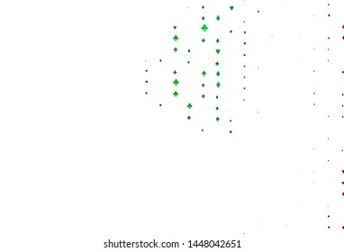 Light Multicolor, Rainbow vector template with poker symbols. Blurred decorative design of hearts, spades, clubs, diamonds. Pattern for booklets, leaflets of gambling houses.