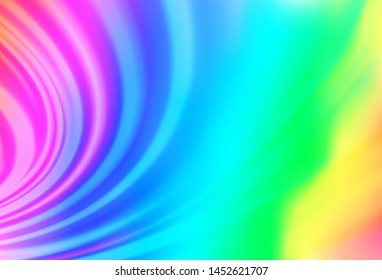 Light Multicolor, Rainbow vector template with lines, ovals. Creative geometric illustration in marble style with gradient. The elegant pattern for brand book.