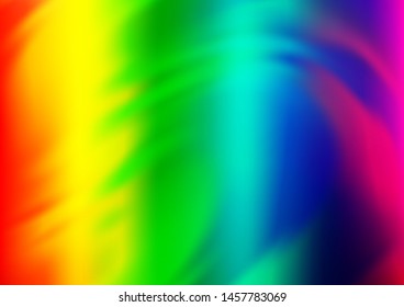 Light Multicolor, Rainbow vector template with bent ribbons. A sample with blurred bubble shapes. Textured wave pattern for backgrounds.