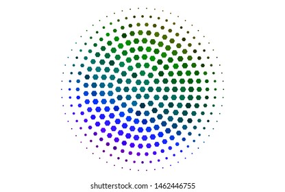 Light Multicolor, Rainbow vector template in hexagonal style. White background with colorful hexagons. Pattern can for your ad, booklets.