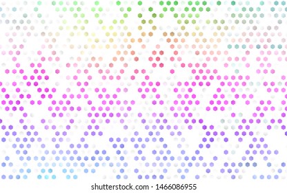 Light Multicolor, Rainbow vector template in hexagonal style. Glitter abstract illustration in hexagonal style. New design for website's poster, banner.