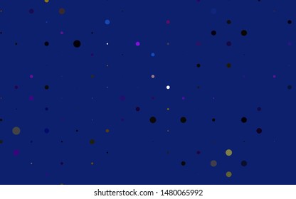 Light Multicolor, Rainbow vector template with circles. Glitter abstract illustration with blurred drops of rain. Design for business adverts.