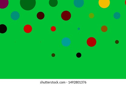 Light Multicolor, Rainbow vector template with circles. Beautiful colored illustration with blurred circles in nature style. Pattern for ads, leaflets.