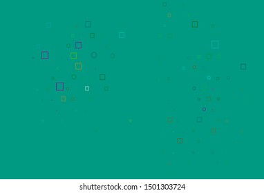 Light Multicolor, Rainbow vector template with spots, rectangles. Colorful illustration with circles, squares in nature style. Template for your brand book.