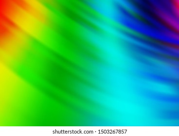 Light Multicolor, Rainbow vector template with lines, ovals. Creative illustration in halftone marble style with gradient. A completely new marble design for your business.
