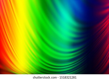 Light Multicolor, Rainbow vector template with lines, ovals. Shining illustration, which consist of blurred lines, circles. A completely new marble design for your business.