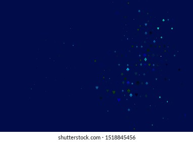 Light Multicolor, Rainbow vector template with poker symbols. Glitter abstract sketch with isolated symbols of playing cards. Pattern for ads of parties, events in Vegas.