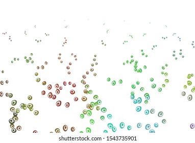 Light Multicolor, Rainbow vector template with circles. Blurred bubbles on abstract background with colorful gradient. Pattern of water, rain drops.
