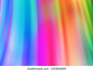 Light Multicolor, Rainbow vector template with lines, ovals. A vague circumflex abstract illustration with gradient. Pattern for your business design.
