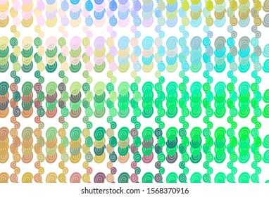 Light Multicolor, Rainbow vector template with lines, ovals. Glitter abstract illustration with wry lines. The elegant pattern for brand book.