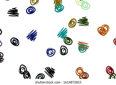 Light Multicolor, Rainbow vector template with circles. Illustration with set of shining colorful abstract circles. Template for your brand book.