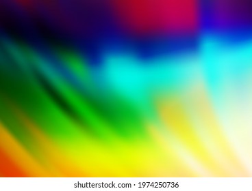 Light Multicolor, Rainbow vector template with lines, ovals. A vague circumflex abstract illustration with gradient. A new texture for your  ad, booklets, leaflets.