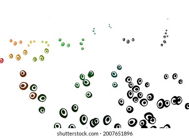 Light Multicolor, Rainbow vector template with circles. Illustration with set of shining colorful abstract circles. Pattern of water, rain drops.