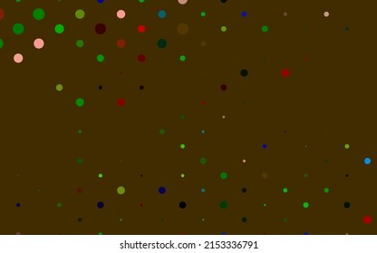Light Multicolor, Rainbow vector template with circles. Abstract illustration with colored bubbles in nature style. Design for business adverts.