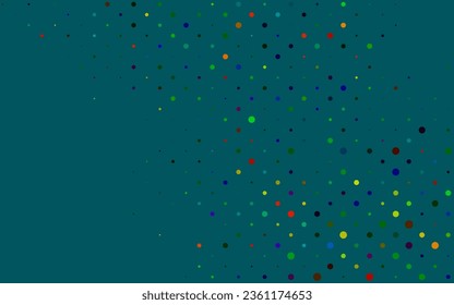 Light Multicolor, Rainbow vector template with circles. Glitter abstract illustration with blurred drops of rain. Pattern for ads, booklets.