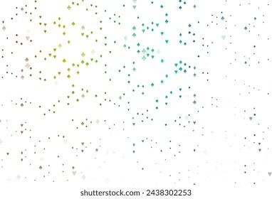 Light Multicolor, Rainbow vector template with poker symbols. Blurred decorative design of hearts, spades, clubs, diamonds. Design for ad, poster, banner of gambling websites.