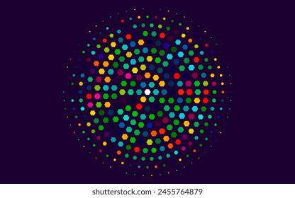 Light Multicolor, Rainbow vector template in hexagonal style. Colorful hexagons on white backdrop. Pattern for texture of wallpapers.